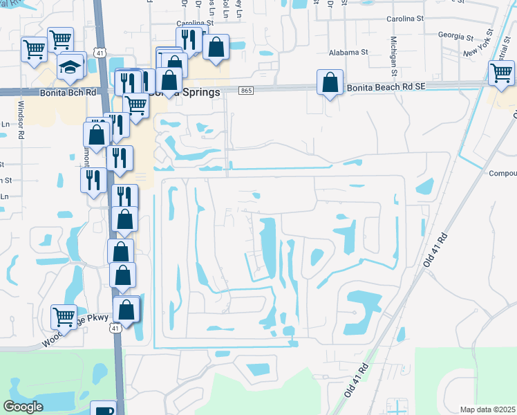 map of restaurants, bars, coffee shops, grocery stores, and more near 9856 White Sands Place in Bonita Springs