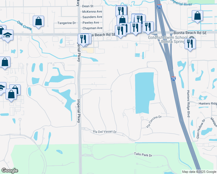 map of restaurants, bars, coffee shops, grocery stores, and more near 28556 Via D Arezzo Drive in Bonita Springs