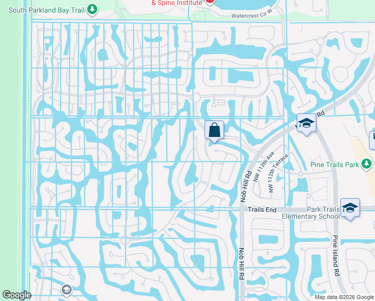 map of restaurants, bars, coffee shops, grocery stores, and more near 7689 Northwest 117th Lane in Parkland