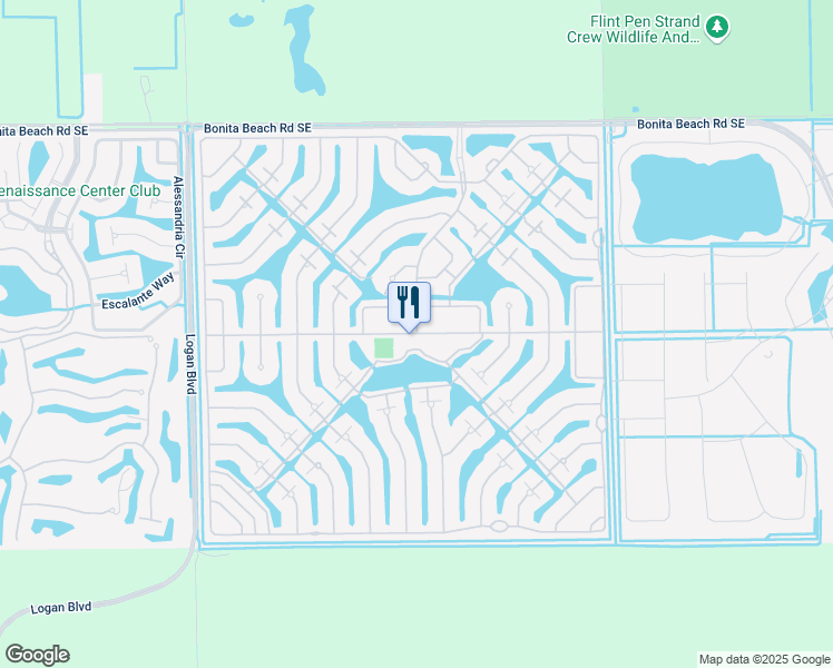 map of restaurants, bars, coffee shops, grocery stores, and more near 15301 Latitude Drive in Bonita Springs
