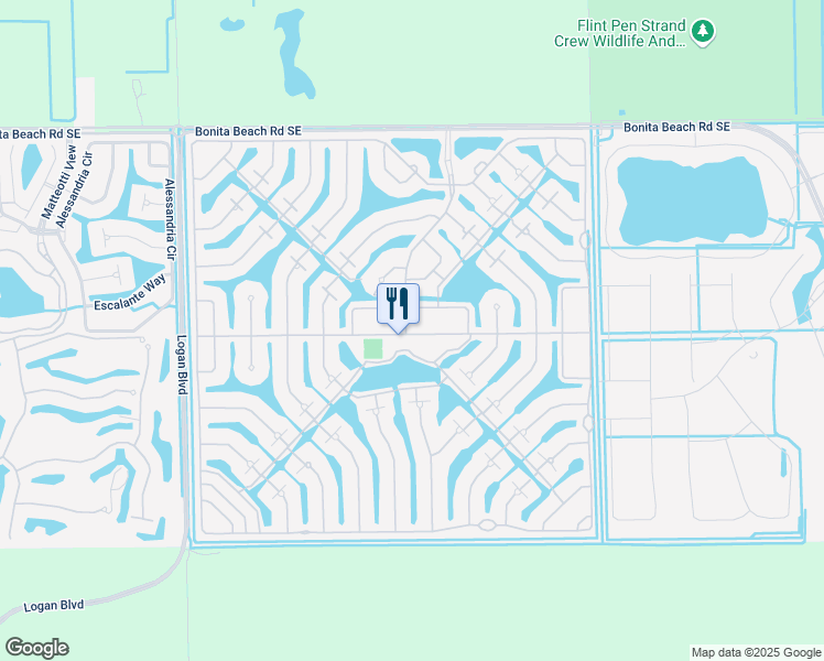 map of restaurants, bars, coffee shops, grocery stores, and more near 28495 Villagewalk Boulevard in Bonita Springs