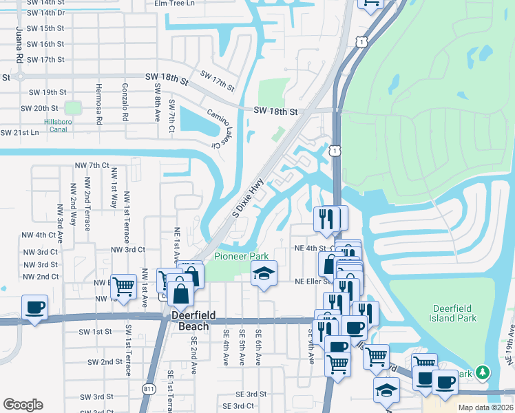 map of restaurants, bars, coffee shops, grocery stores, and more near 21 Royal Palm Way in Boca Raton