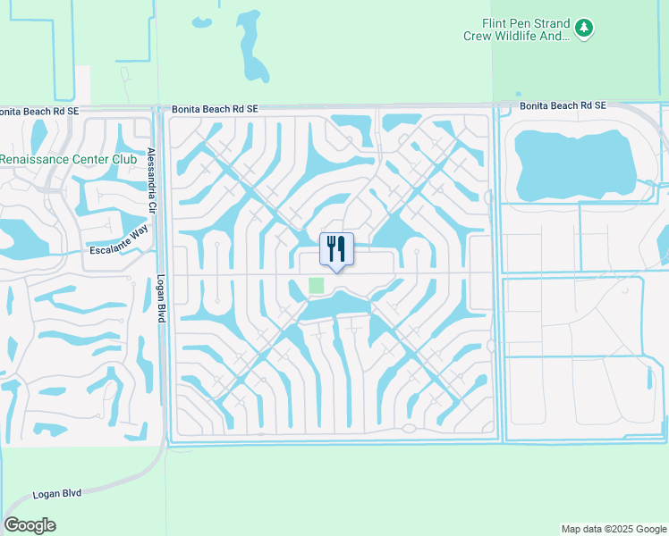 map of restaurants, bars, coffee shops, grocery stores, and more near 28486 Villagewalk Boulevard in Bonita Springs
