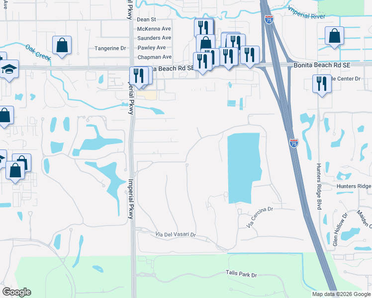 map of restaurants, bars, coffee shops, grocery stores, and more near 28474 Altessa Way in Bonita Springs