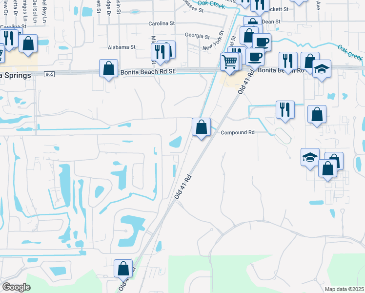 map of restaurants, bars, coffee shops, grocery stores, and more near 9631 Spanish Moss Way in Bonita Springs