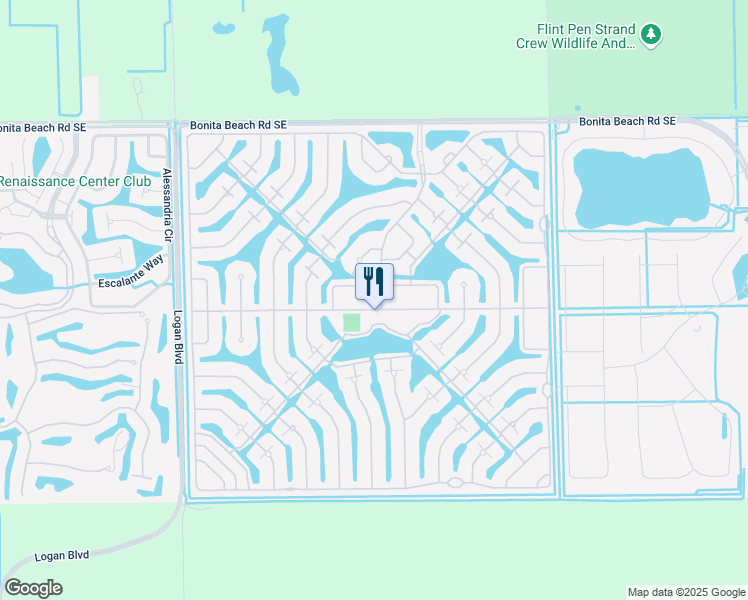map of restaurants, bars, coffee shops, grocery stores, and more near 15301 Latitude Drive in Bonita Springs
