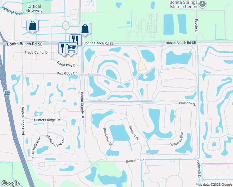 map of restaurants, bars, coffee shops, grocery stores, and more near 13200 Southampton Drive in Bonita Springs
