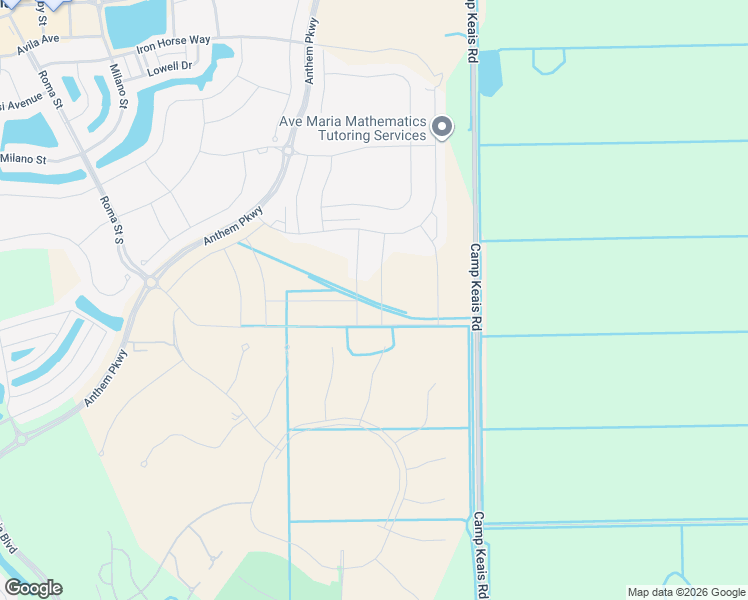 map of restaurants, bars, coffee shops, grocery stores, and more near Unnamed Road in Ave Maria