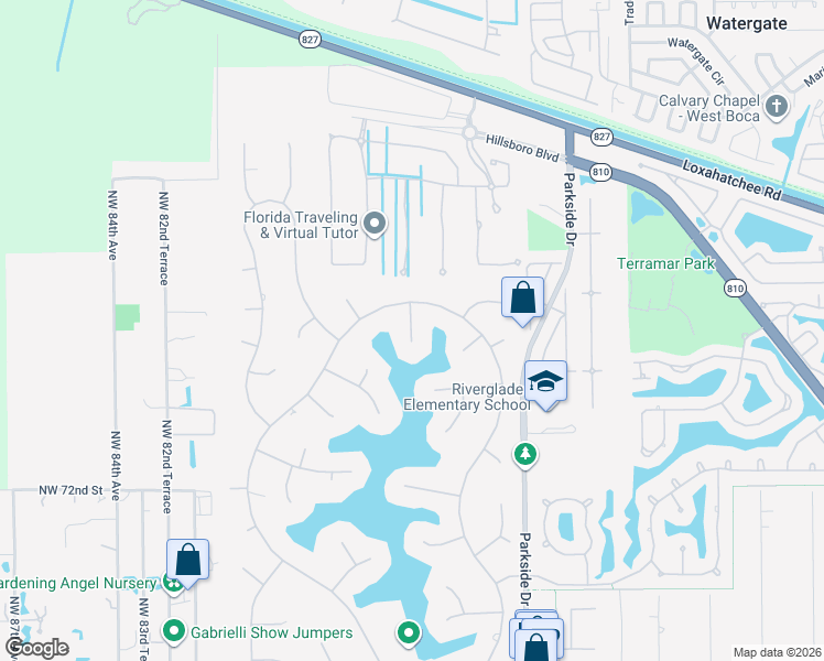 map of restaurants, bars, coffee shops, grocery stores, and more near 7621 Hyannis Lane in Parkland