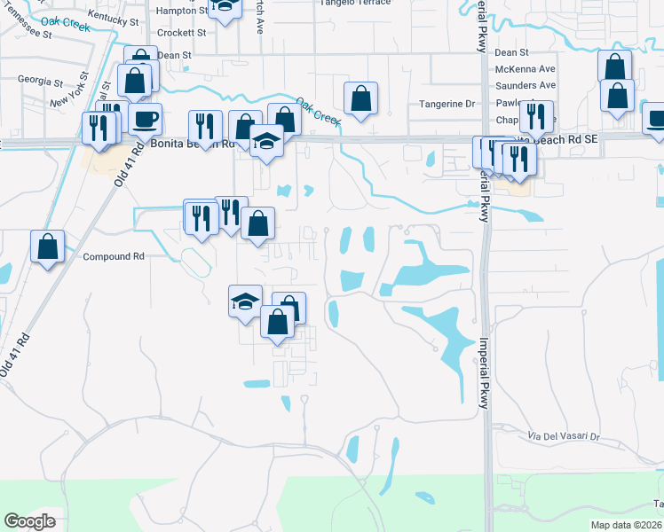 map of restaurants, bars, coffee shops, grocery stores, and more near 29091 Amarone Court in Naples
