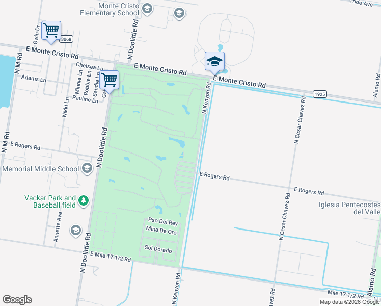 map of restaurants, bars, coffee shops, grocery stores, and more near 3740 South Alexander Dumas Drive in Edinburg