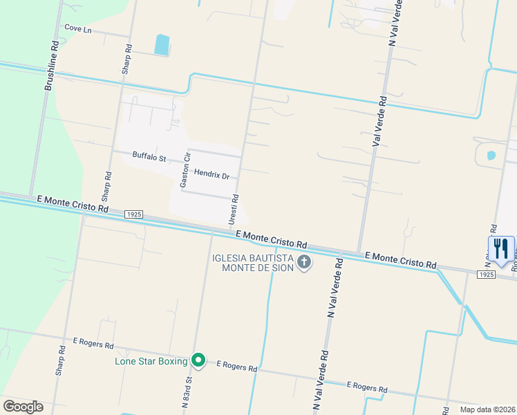 map of restaurants, bars, coffee shops, grocery stores, and more near 21208 3rd Street in Edinburg