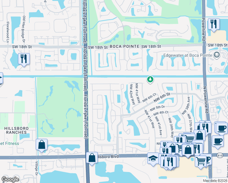 map of restaurants, bars, coffee shops, grocery stores, and more near 4556 Northwest 7th Place in Deerfield Beach