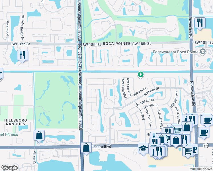 map of restaurants, bars, coffee shops, grocery stores, and more near 4556 Northwest 7th Place in Deerfield Beach