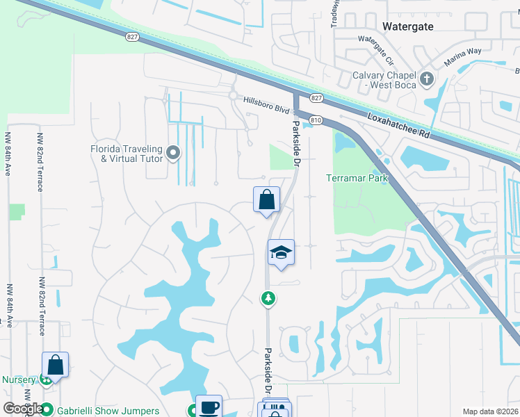 map of restaurants, bars, coffee shops, grocery stores, and more near 7201 Pimlico Lane in Parkland