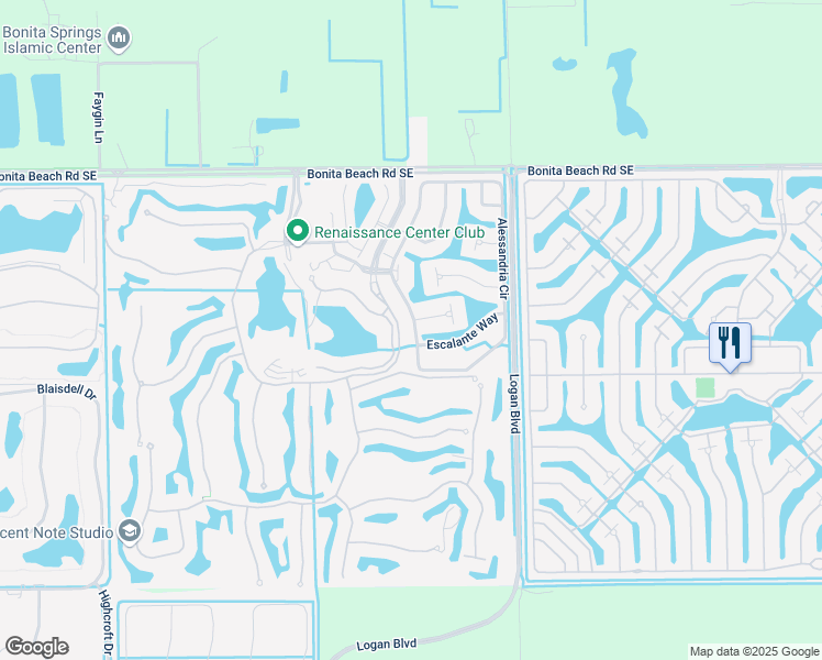 map of restaurants, bars, coffee shops, grocery stores, and more near 28558 Alessandria Circle in Bonita Springs
