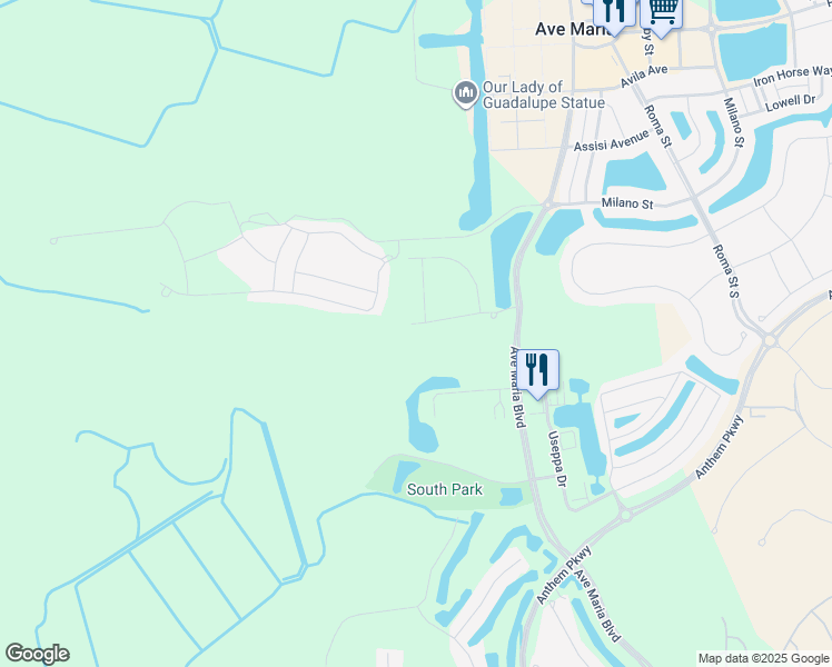 map of restaurants, bars, coffee shops, grocery stores, and more near 5346 Chesterfield Drive in Ave Maria