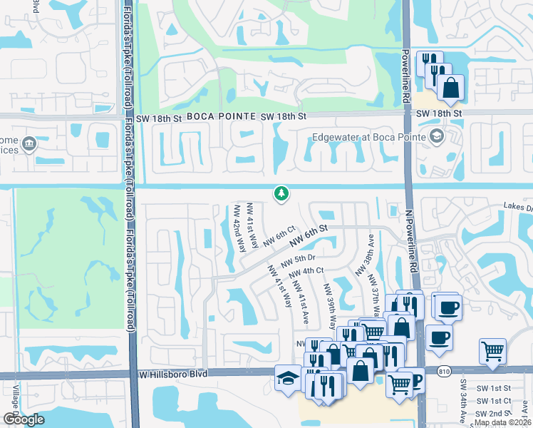 map of restaurants, bars, coffee shops, grocery stores, and more near 766 Northwest 41st Terrace in Deerfield Beach