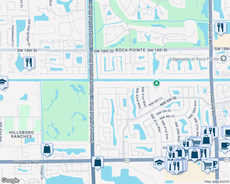 map of restaurants, bars, coffee shops, grocery stores, and more near 4609 Northwest 7th Street in Deerfield Beach