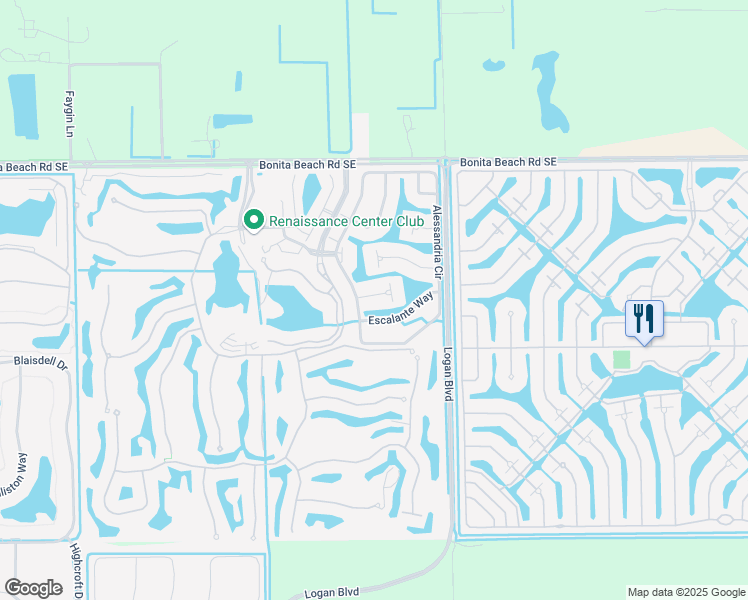 map of restaurants, bars, coffee shops, grocery stores, and more near 14665 Ferrara Court in Bonita Springs