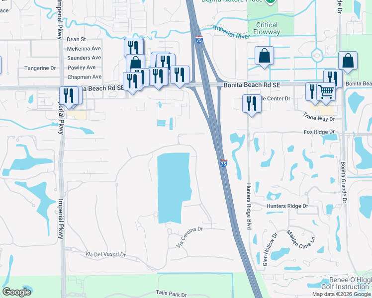 map of restaurants, bars, coffee shops, grocery stores, and more near 28390 Altessa Way in Bonita Springs