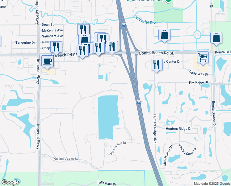 map of restaurants, bars, coffee shops, grocery stores, and more near 28406 Altessa Way in Bonita Springs