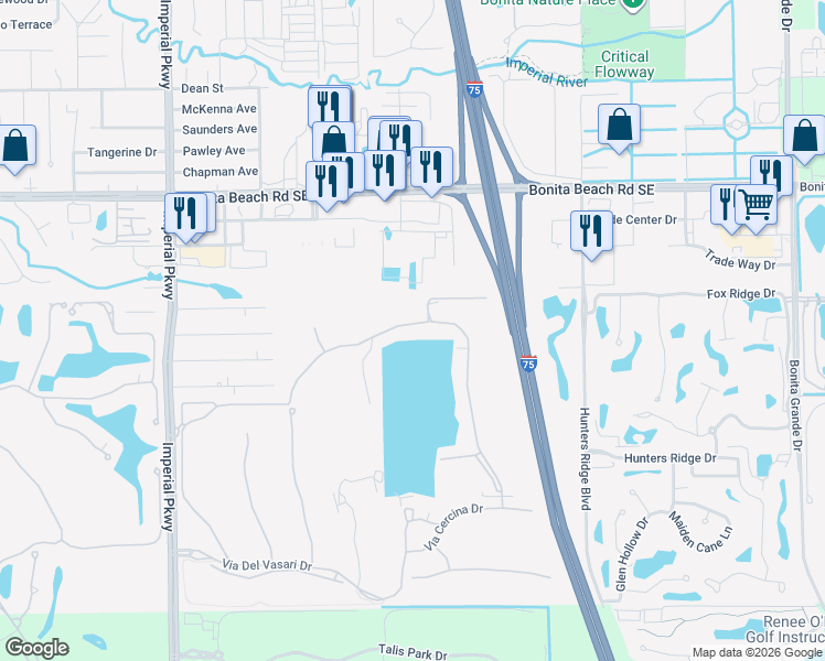 map of restaurants, bars, coffee shops, grocery stores, and more near 28418 Altessa Way in Bonita Springs