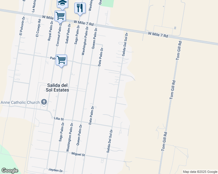 map of restaurants, bars, coffee shops, grocery stores, and more near 17415 Salida Del Sol Drive in Penitas