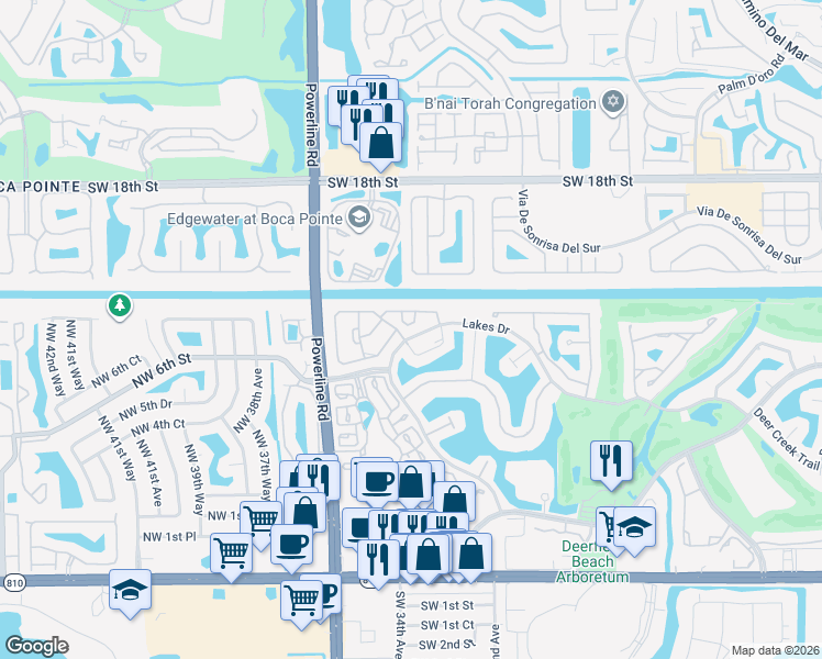map of restaurants, bars, coffee shops, grocery stores, and more near 3340 Alba Circle in Deerfield Beach