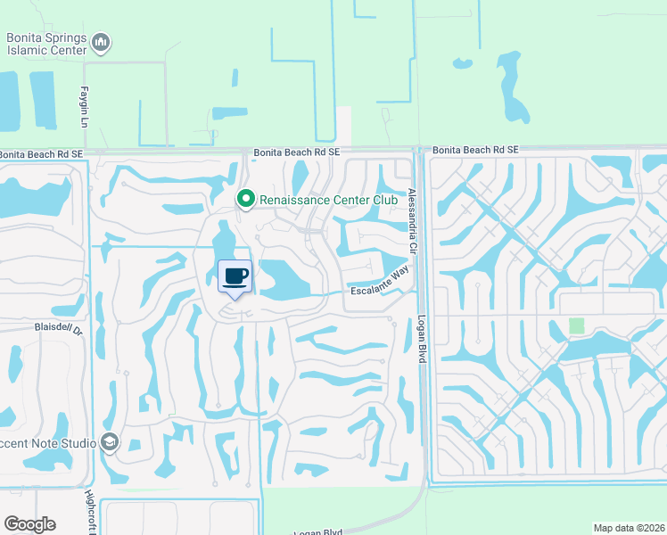 map of restaurants, bars, coffee shops, grocery stores, and more near 28558 Alessandria Circle in Bonita Springs