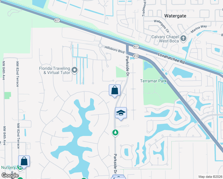 map of restaurants, bars, coffee shops, grocery stores, and more near 7201 Pimlico Lane in Parkland