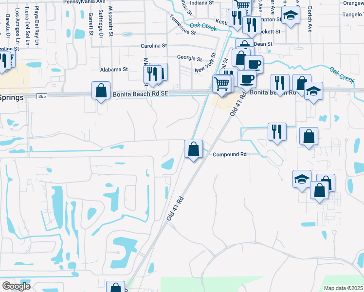 map of restaurants, bars, coffee shops, grocery stores, and more near 28360 Old 41 Road in Bonita Springs