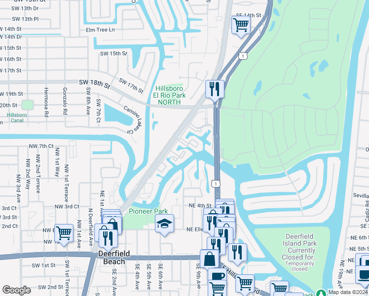 map of restaurants, bars, coffee shops, grocery stores, and more near 21 Royal Palm Way in Boca Raton