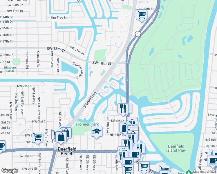 map of restaurants, bars, coffee shops, grocery stores, and more near 21 Royal Palm Way in Boca Raton