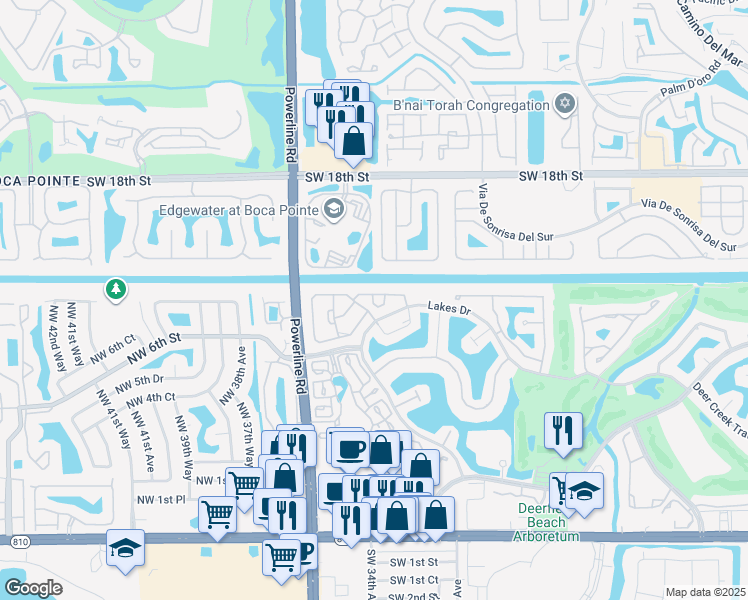 map of restaurants, bars, coffee shops, grocery stores, and more near 3328 Alba Circle in Deerfield Beach