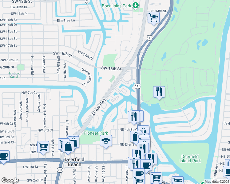 map of restaurants, bars, coffee shops, grocery stores, and more near 21 Royal Palm Way in Boca Raton