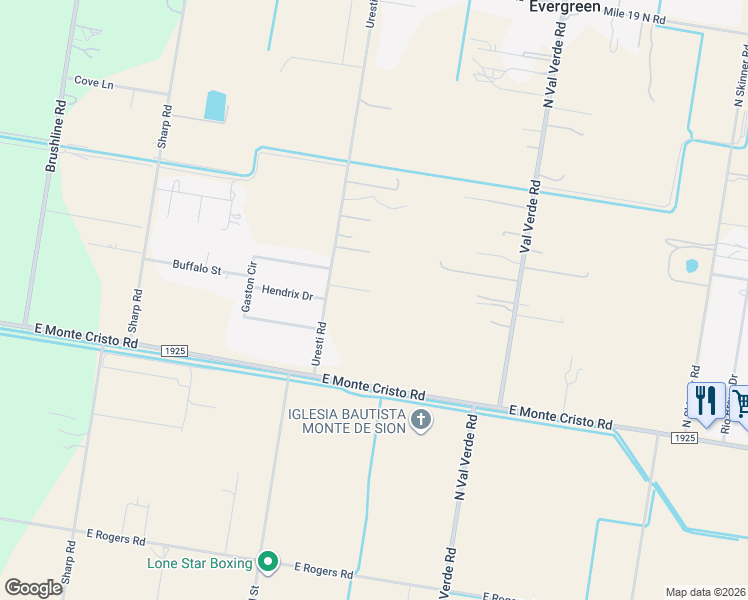 map of restaurants, bars, coffee shops, grocery stores, and more near 21208 3rd Street in Edinburg