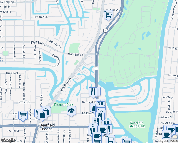 map of restaurants, bars, coffee shops, grocery stores, and more near 2 Royal Palm Way in Boca Raton