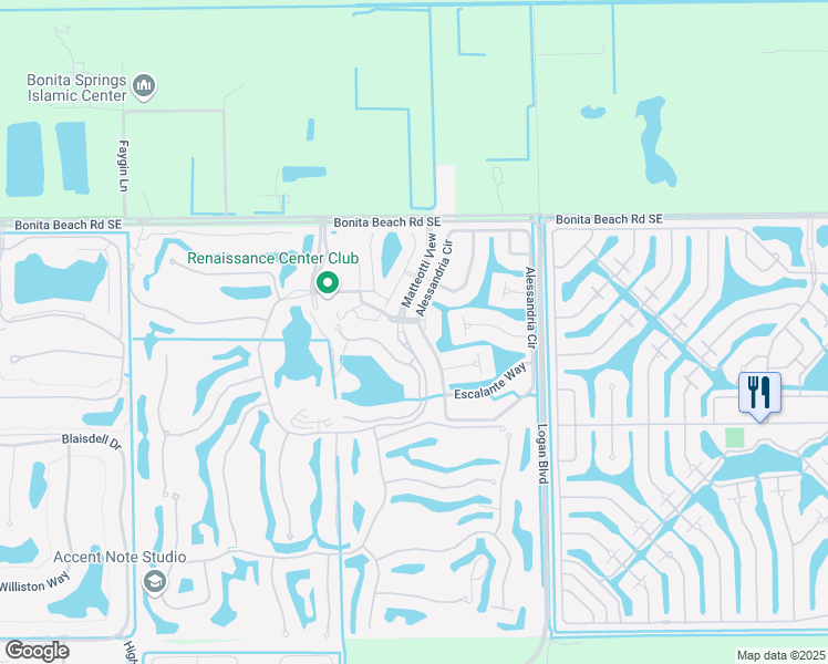 map of restaurants, bars, coffee shops, grocery stores, and more near 28508 Alessandria Circle in Bonita Springs