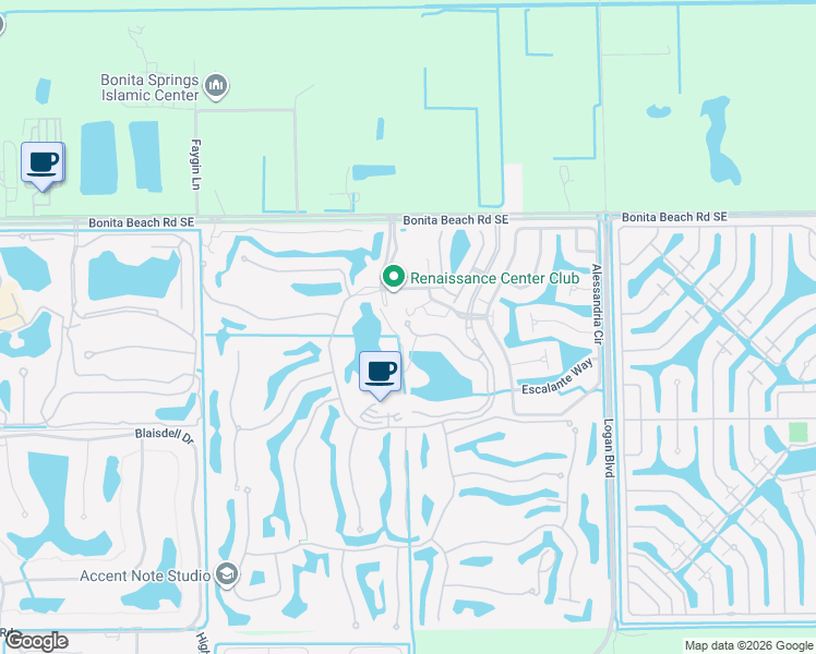 map of restaurants, bars, coffee shops, grocery stores, and more near 14651 Bellino Terrace in Bonita Springs
