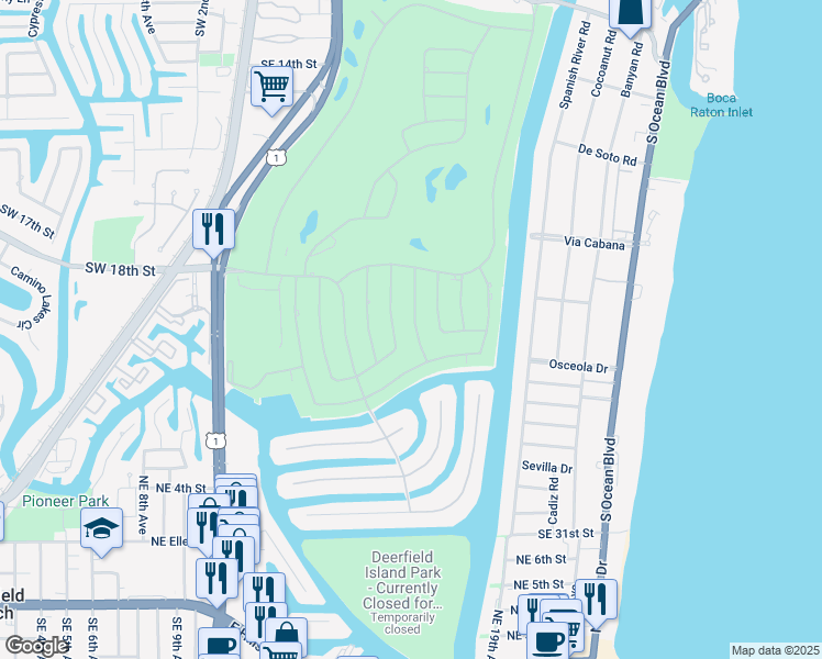 map of restaurants, bars, coffee shops, grocery stores, and more near 2367 Queen Palm Road in Boca Raton