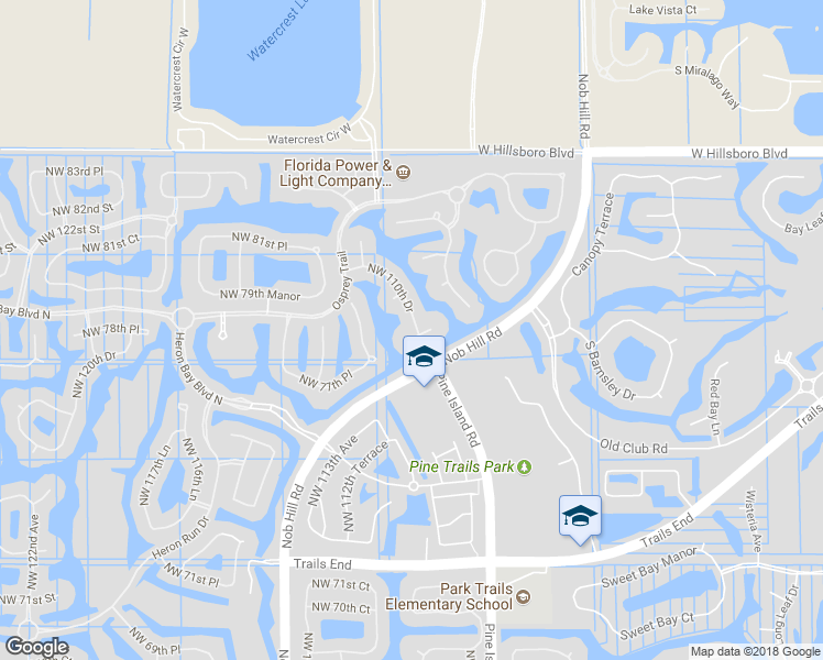 map of restaurants, bars, coffee shops, grocery stores, and more near 11080 Northwest 78th Place in Parkland