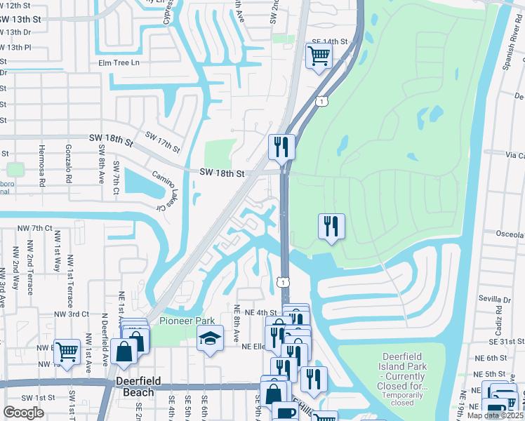 map of restaurants, bars, coffee shops, grocery stores, and more near 2 Royal Palm Way in Boca Raton