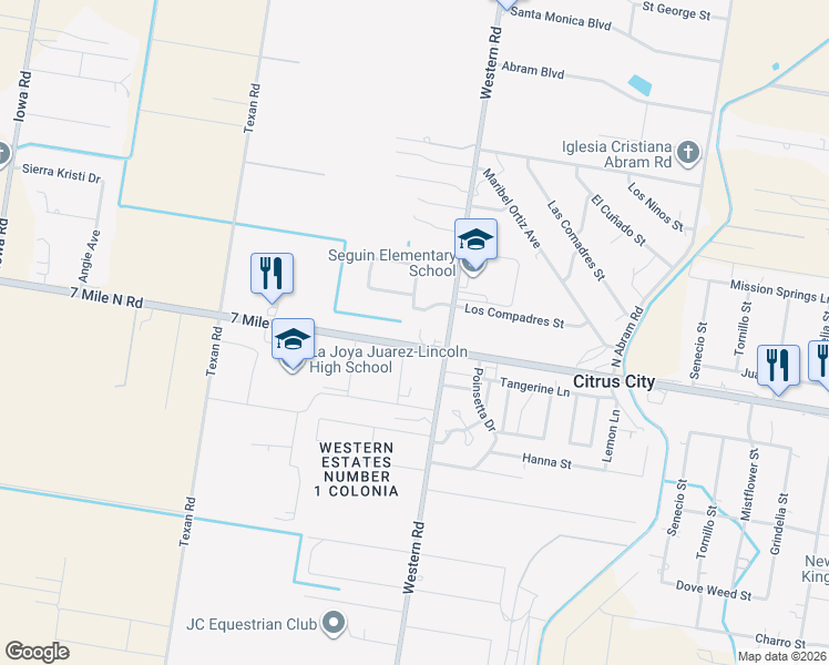 map of restaurants, bars, coffee shops, grocery stores, and more near 7424 West Mile 7 Road in Mission