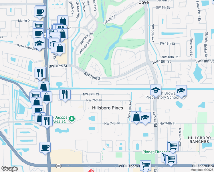 map of restaurants, bars, coffee shops, grocery stores, and more near 9467 Boca Cove Circle in Boca Raton