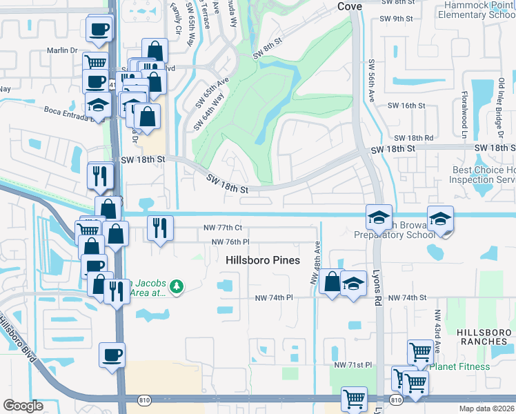 map of restaurants, bars, coffee shops, grocery stores, and more near 9467 Boca Cove Circle in Boca Raton