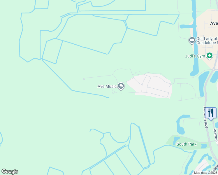 map of restaurants, bars, coffee shops, grocery stores, and more near 5346 Chesterfield Drive in Ave Maria