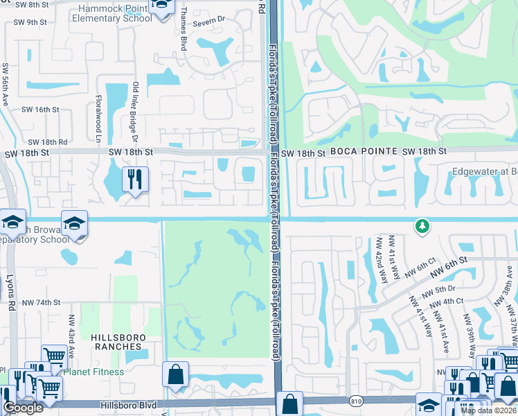 map of restaurants, bars, coffee shops, grocery stores, and more near 23417 Liberty Bell Terrace in Boca Raton