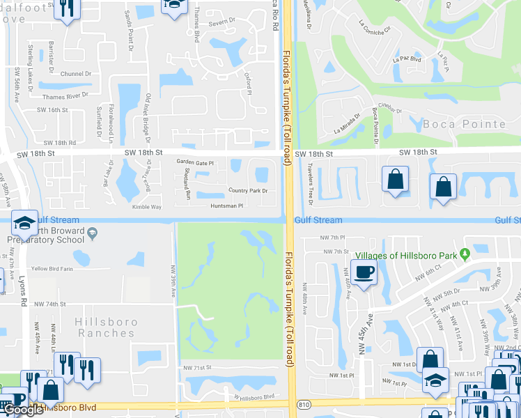 map of restaurants, bars, coffee shops, grocery stores, and more near 23441 Liberty Bell Terrace in Boca Raton