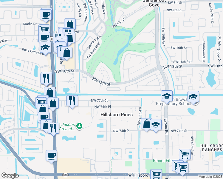 map of restaurants, bars, coffee shops, grocery stores, and more near 9467 Boca Cove Circle in Boca Raton